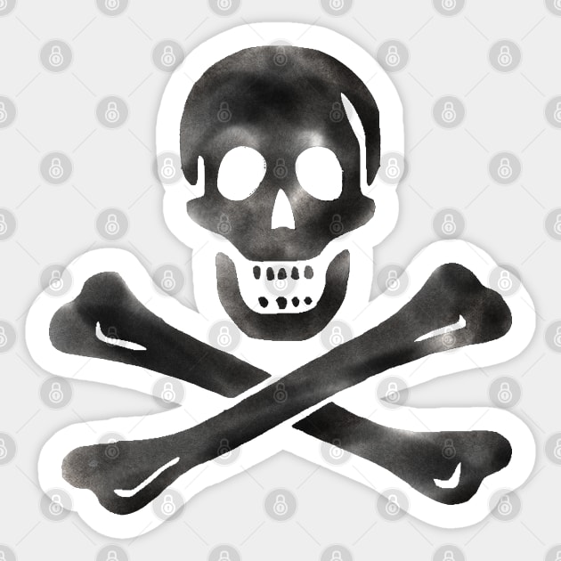 Pirates skull and cross bones Sticker by PlanetMonkey